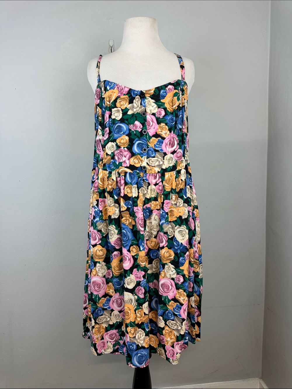 Rare Torrid Rose Print Dress Sz 3X Removable Straps Strapless HTF - Picture 1 of 7